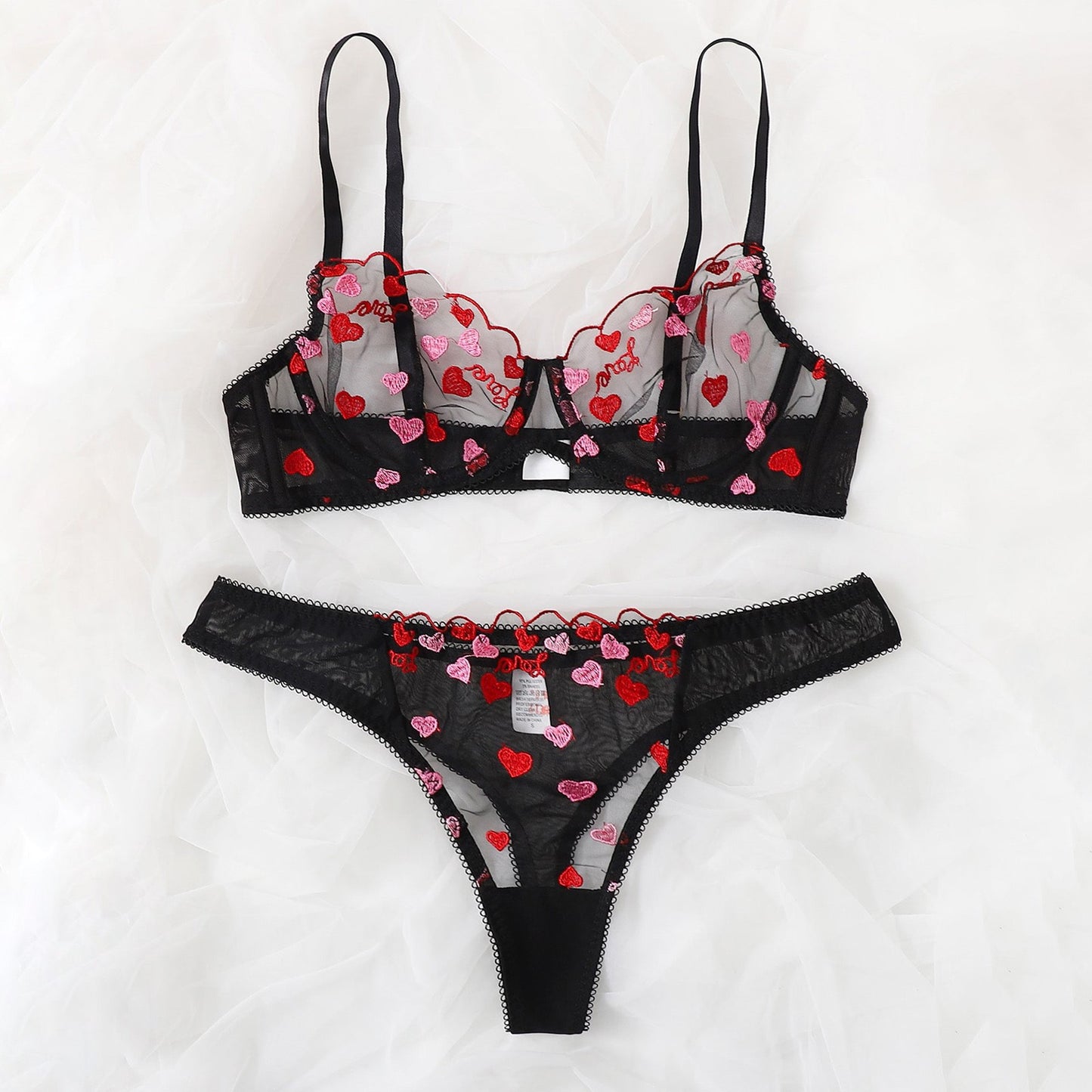Pink Hearts Lingerie set